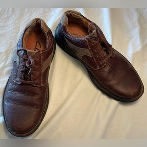 Clark’s Brown Leather & Suede Lace Up Casual Oxford Shoes Men’s Size 8.5